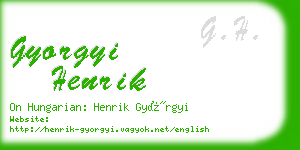 gyorgyi henrik business card